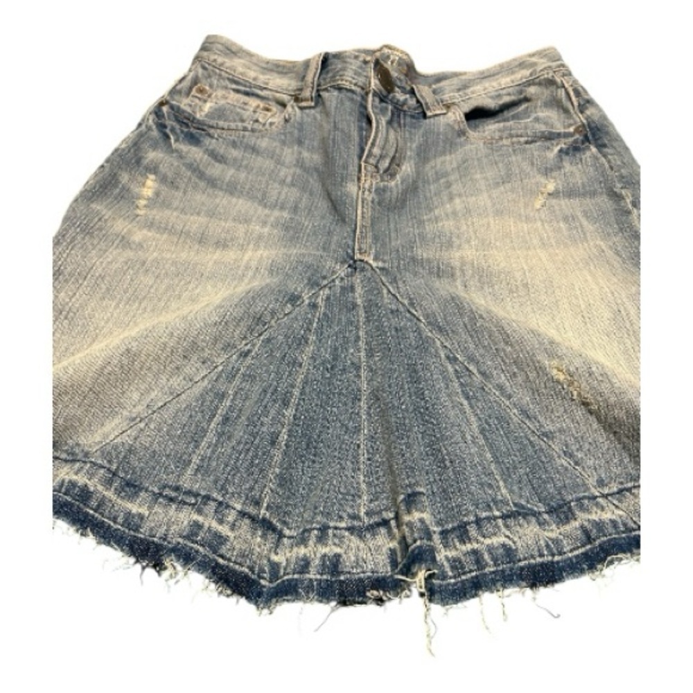 Sister moon Jeans, Blue Distressed Mini Skirt - Picture 2 of 9